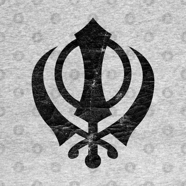 Khanda (Sikh symbol) -  Vintage Faded Style Design by DankFutura